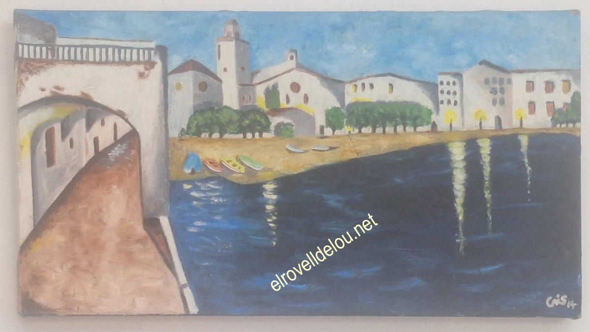 Pintura a l'oli decorada de Cris Muntané Molina amb tons blaus