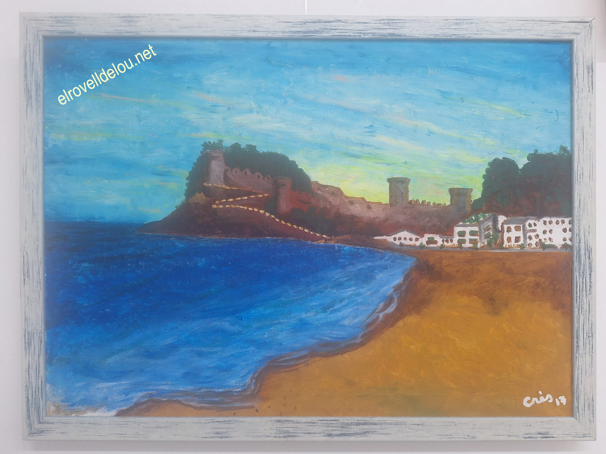 Pintura a l'oli decorada de Cris Muntané Molina amb tons blaus i marrons